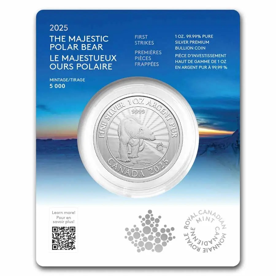 Canada Majestic Polar Bear Silver 1 oz (ounce) coin The Royal Canadian Mint