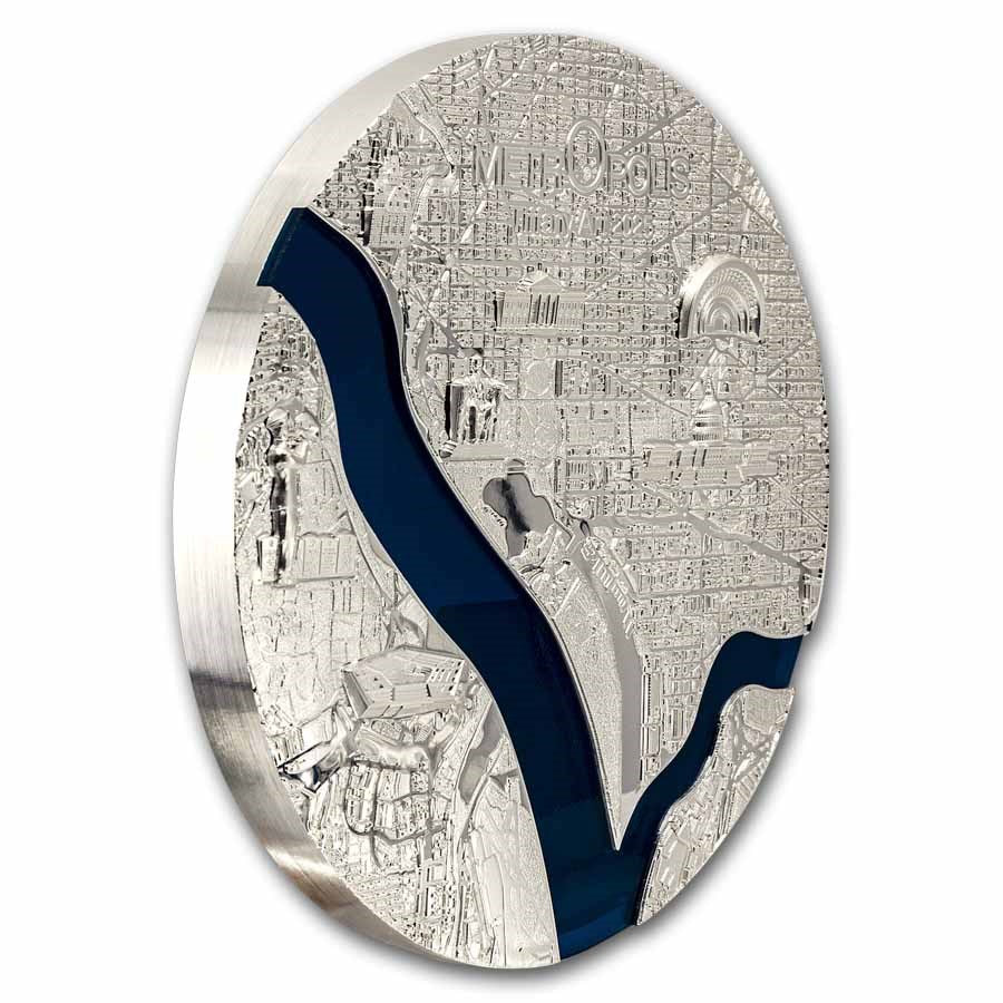 Palau Tiffany Art Metropolis: Washington D.C. Silver 1 kilo coin
