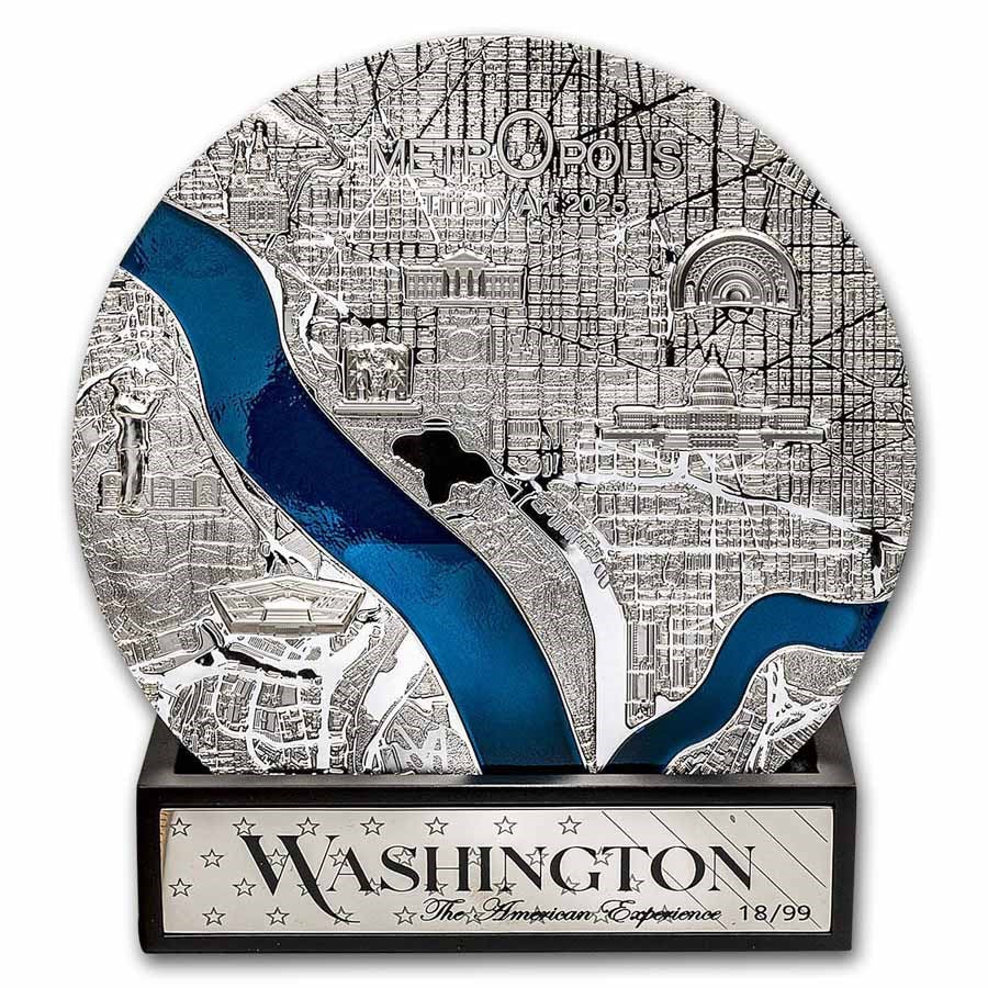 Palau Tiffany Art Metropolis: Washington D.C. Silver 1 kilo coin