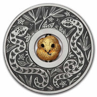 Tuvalu Lunar Snake Rotating Charm Silver 1 oz (ounce) coin