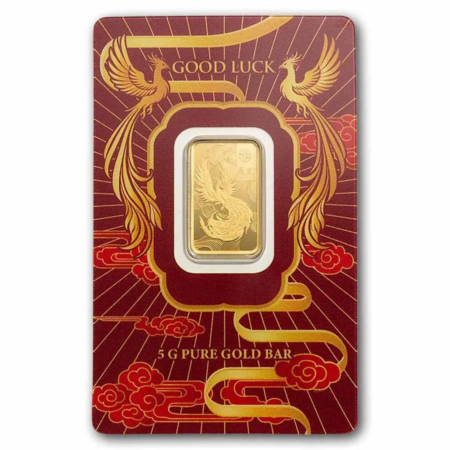 PAMP Suisse Good Luck Phoenix Gold 5 gram Bar PAMP Suisse