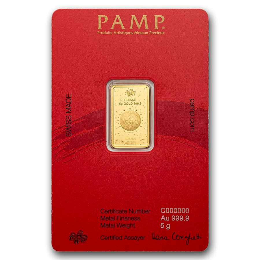 PAMP Suisse Lunar Legends 1,000 Mile Horse Gold 5 gram Bar
