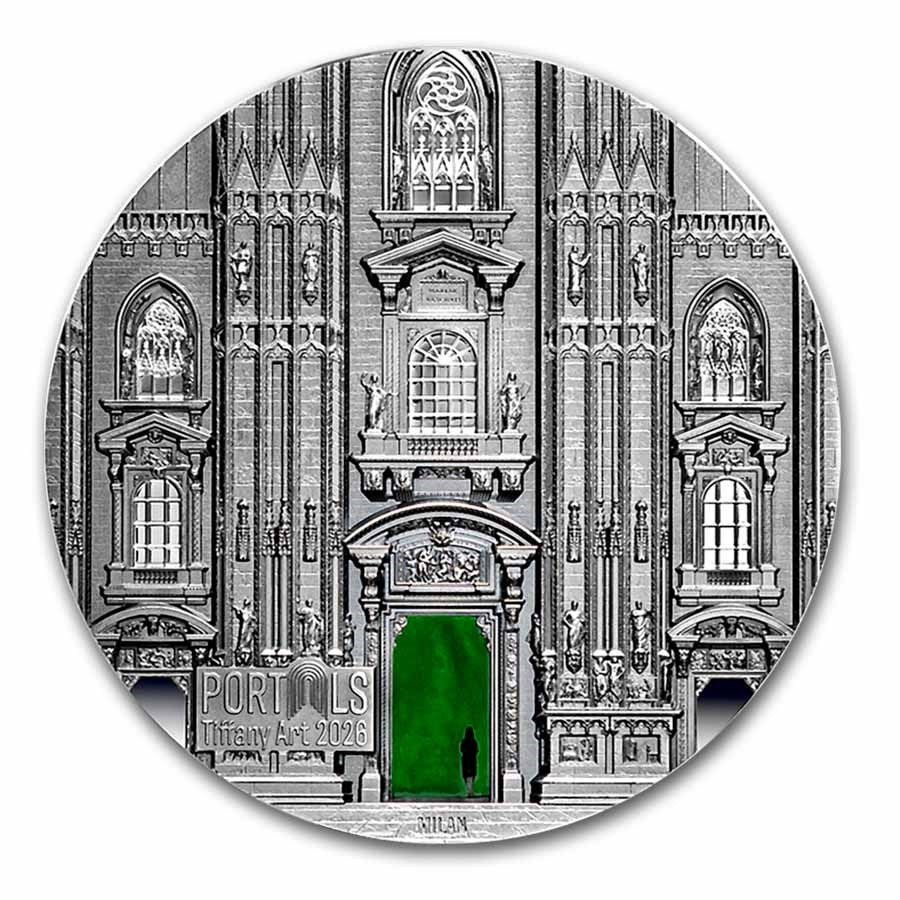 Tiffany Art Portals: Milan & Prague Silver 3 oz (ounce) coin