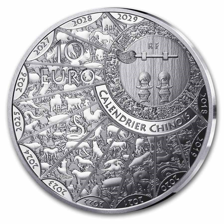 France Lunar Horse Silver 22 gram coin