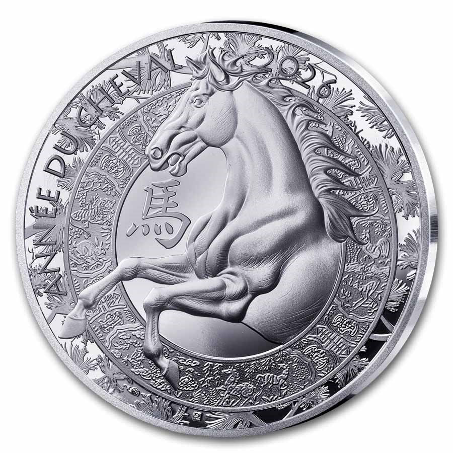 France Lunar Horse Silver 22 gram coin