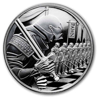 Chess Pawn Black Proof Silver 1 oz (ounce) coin