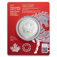 Canada Maple Leaf Lunar Horse Silver 1 oz (ounce)