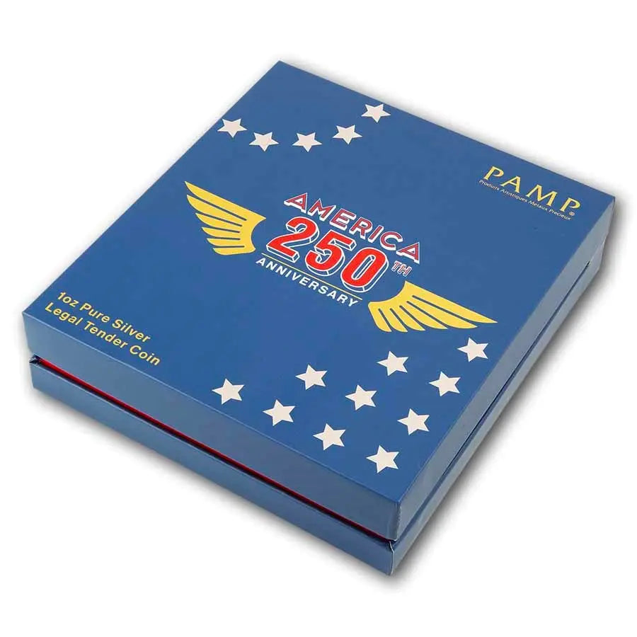 PAMP Suisse USA 250th Anniversary Stars & Stripes Silver 1 oz (ounce) Bar PAMP Suisse