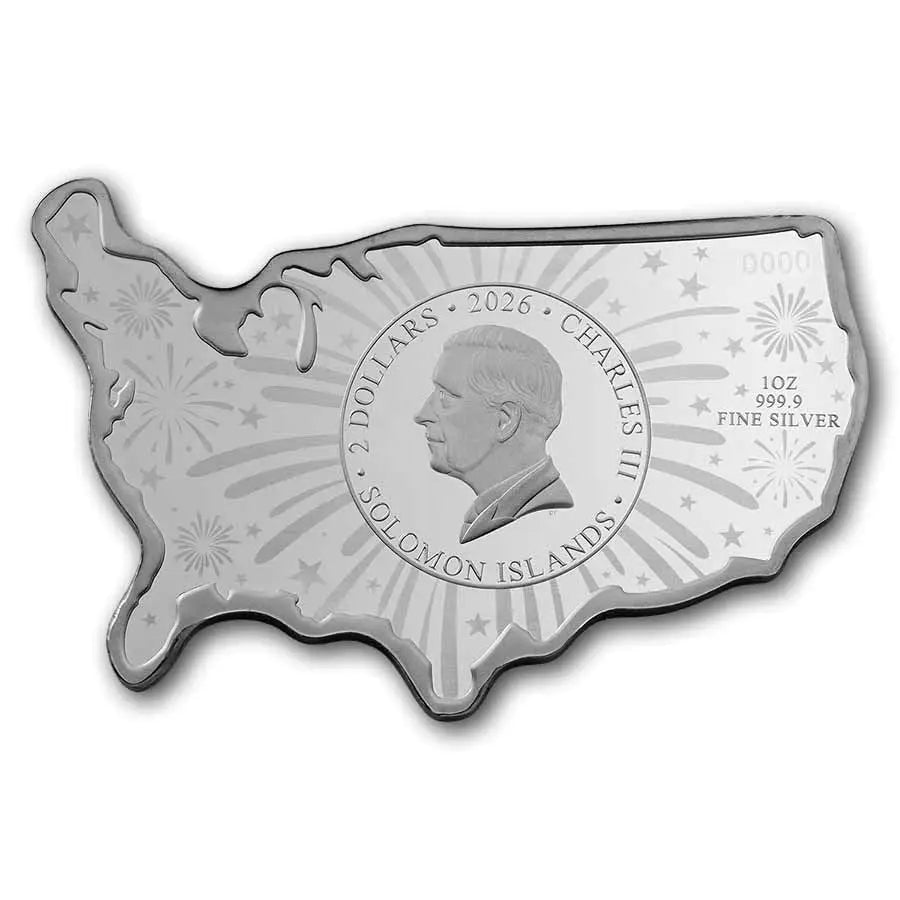 PAMP Suisse USA 250th Anniversary Stars & Stripes Silver 1 oz (ounce) Bar PAMP Suisse