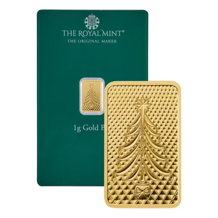 Great Britain Royal Mint Merry Christmas Gold 1 gram Bar