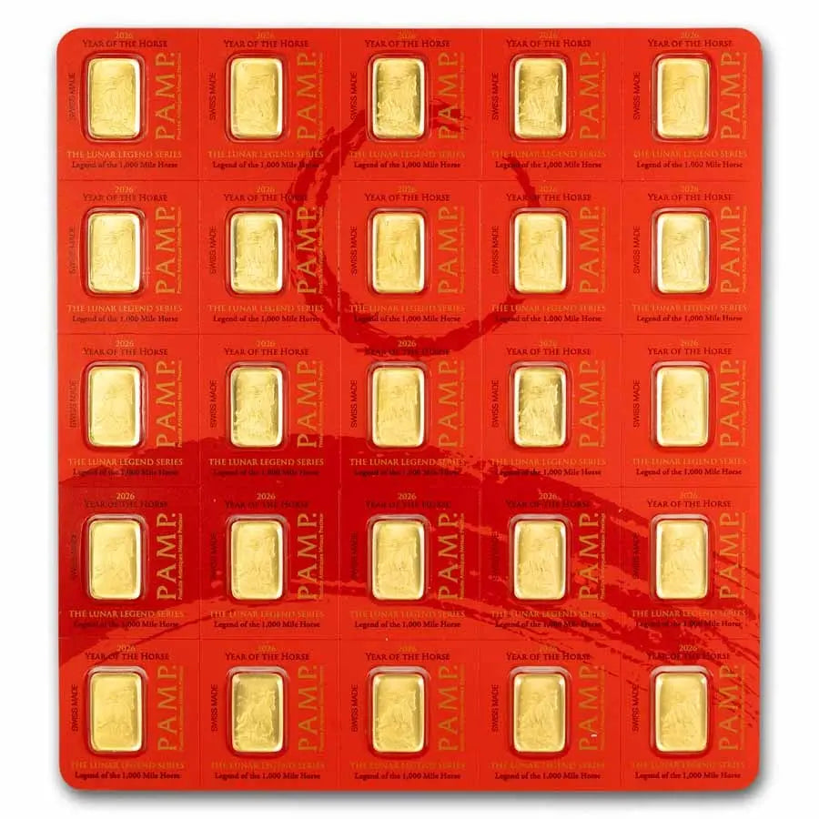 PAMP Suisse Lunar Legends 1,000 Mile Horse Multigram Gold 25 x 1 gram PAMP Suisse