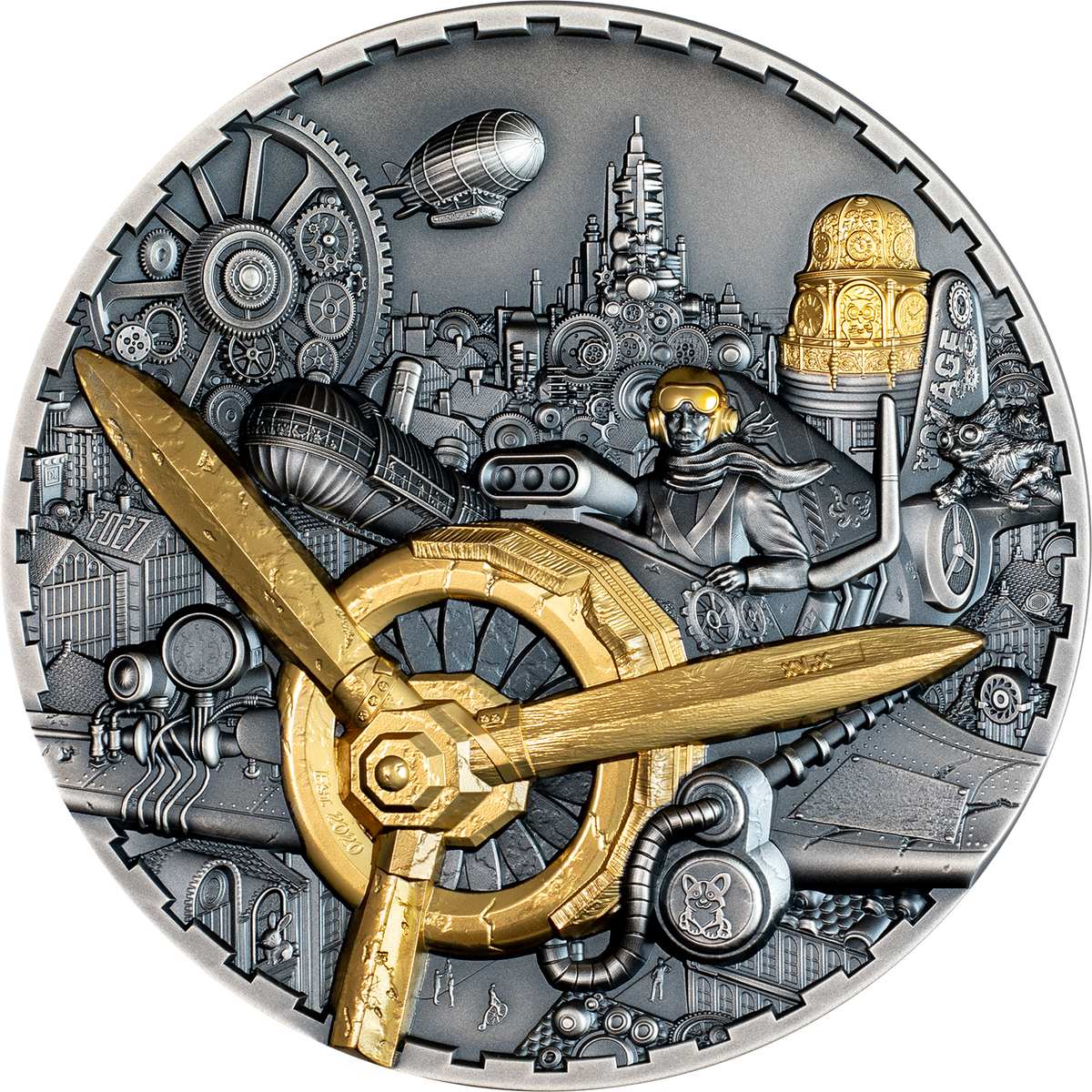 Steampunk Aviation Silver 1 kilo coin