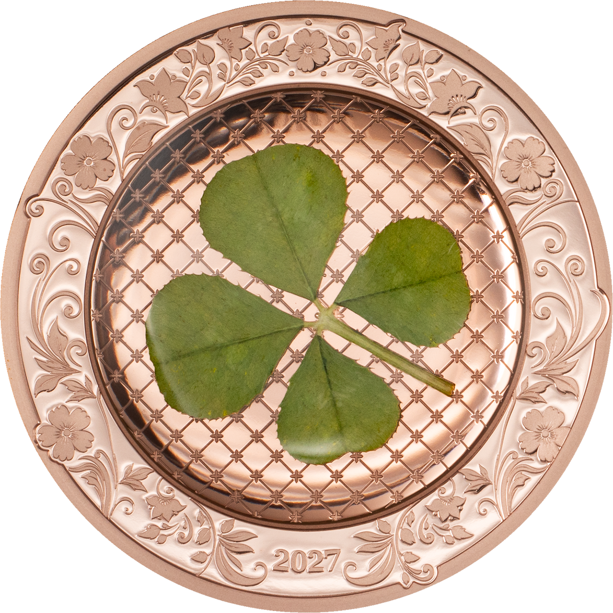 Four-Leaf Clovers of Luck Silver 1 oz (ounce) coin