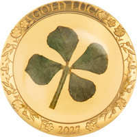 Four-Leaf Clovers of Luck Gold 1 gram coin