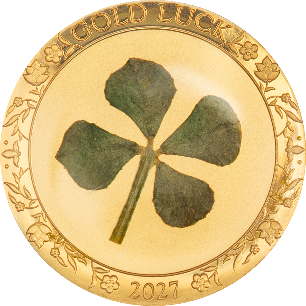 Four-Leaf Clovers of Luck Gold 1 gram coin