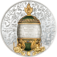 Faberge Eggs Trans-Siberian Railway Silver 2 oz (ounce)