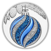 Christmas Decorations Blue Proof Silver 13 gram coin