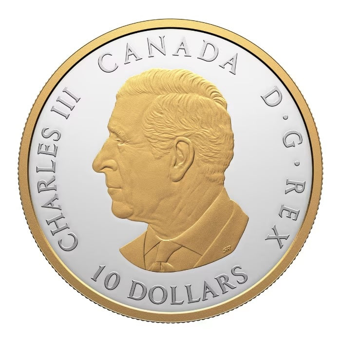 Canada Maple Tree of Life Yellow Gold Plated Silver 1/2 oz (ounce) coin