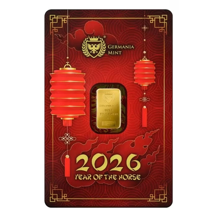 Germania Lunar Horse Gold 1 gram Bar