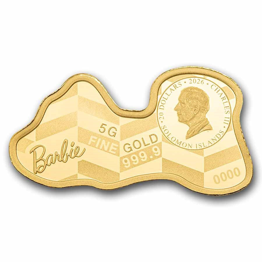 PAMP Suisse Barbie Gold 5 gram Bar PAMP Suisse