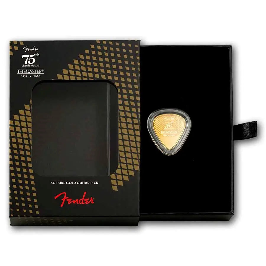 PAMP Suisse Fender Guitar Pick Telecaster 75th Anniversary Gold 5 gram Bar PAMP Suisse
