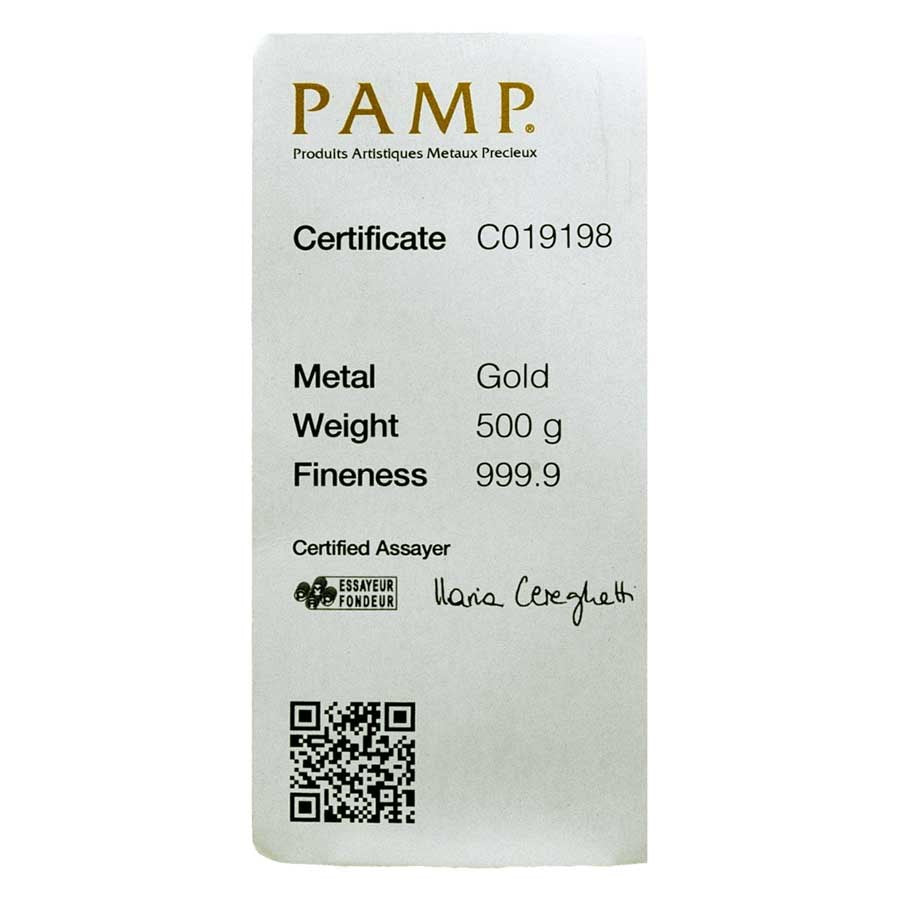 PAMP Suisse Cast Gold 500 gram PAMP Suisse