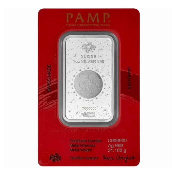 PAMP Suisse Lunar Legends 1,000 Mile Horse Silver 1 oz (ounce) Bar