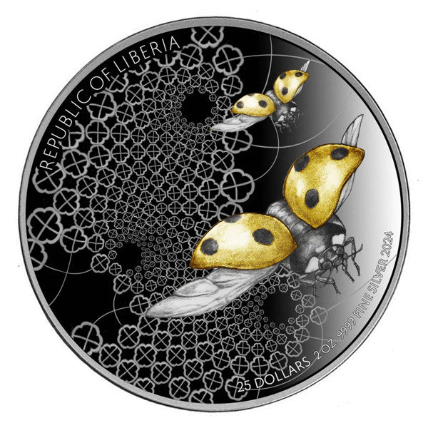 Liberia Lady Bug Silver 2 oz (ounce) coin