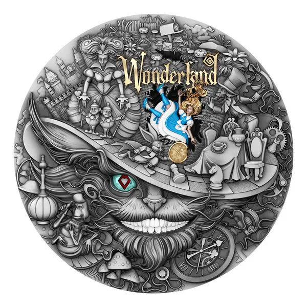 Alice in Wonderland Silver 2 oz (ounce) coin T&S Coin
