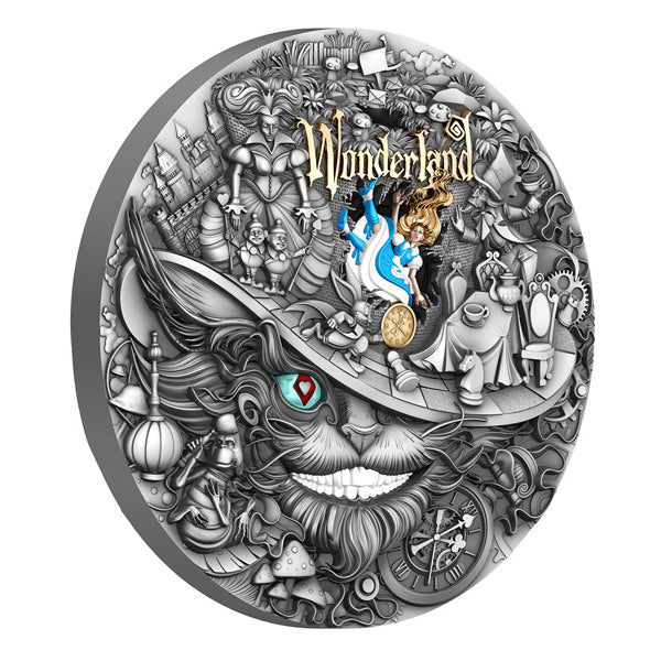 Alice in Wonderland Silver 2 oz (ounce) coin