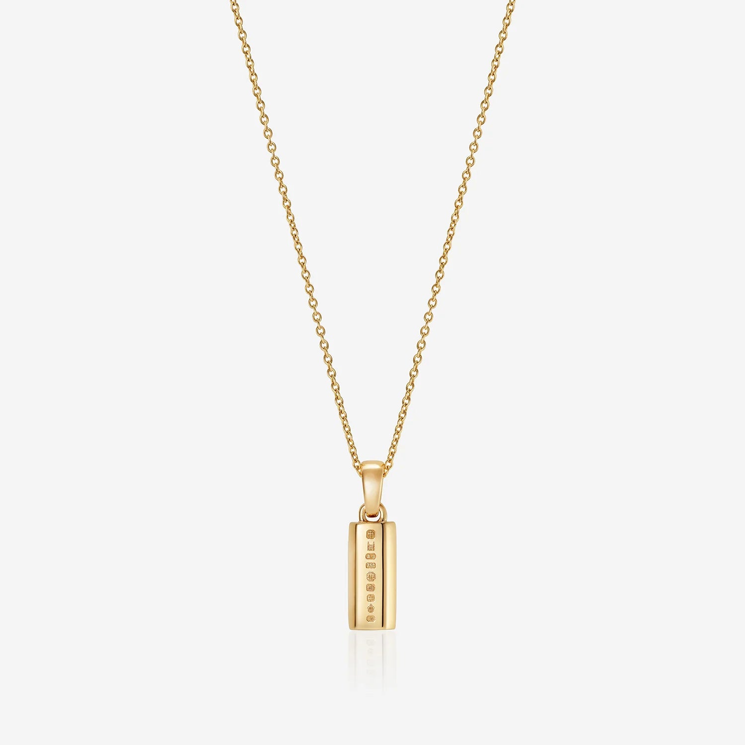 886 Small Bar Pendant With Chain in 18ct Yellow Gold