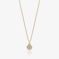 886 Button Pendant With Chain in 18ct White Gold