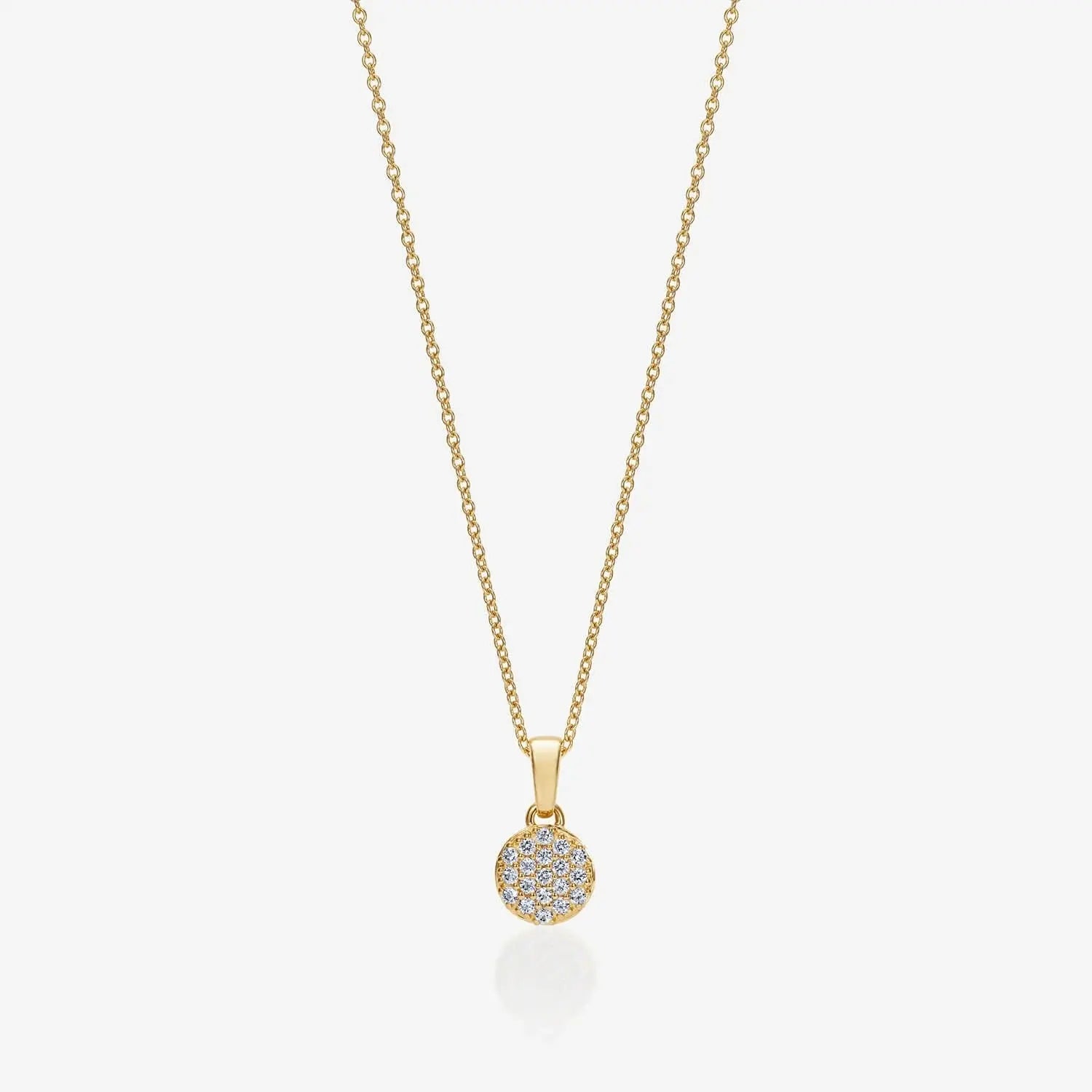 886 Button Pendant With Chain in 18ct White Gold 886 The Royal Mint