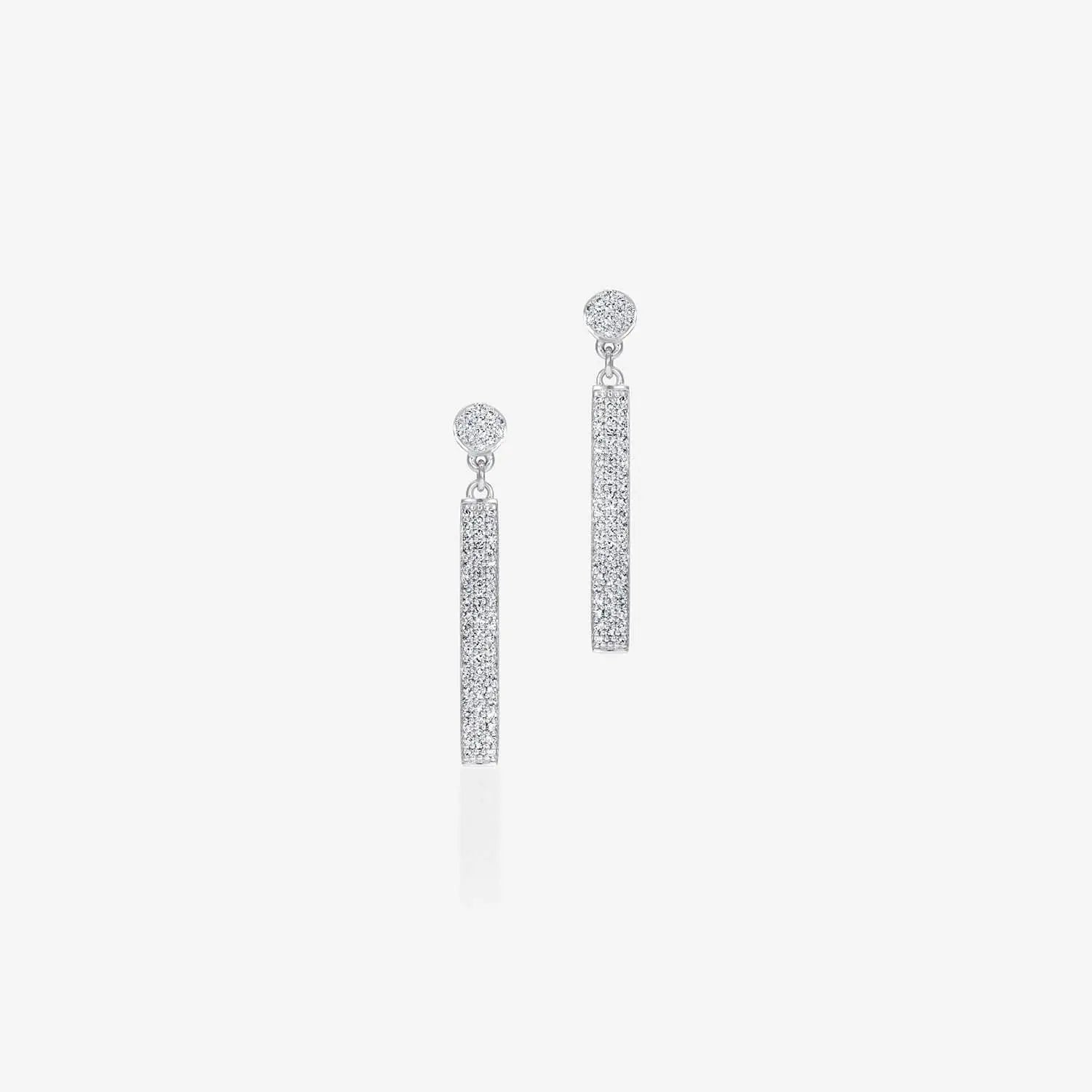886 Pavé Drop Earrings in 18ct White Gold 886 The Royal Mint