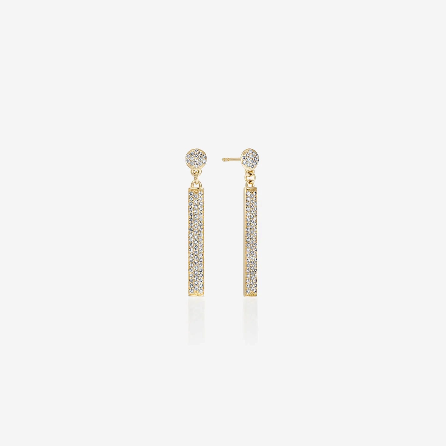 886 Pavé Drop Earrings in 18ct Yellow Gold