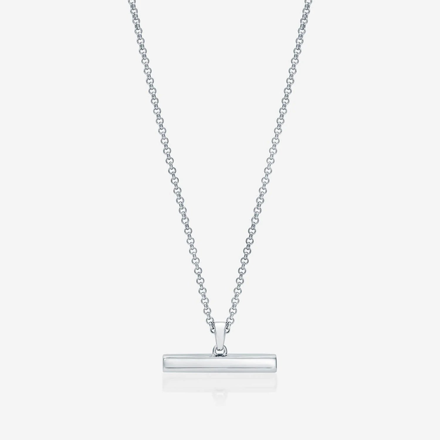 886 T-Bar With Chain in 18ct White Gold