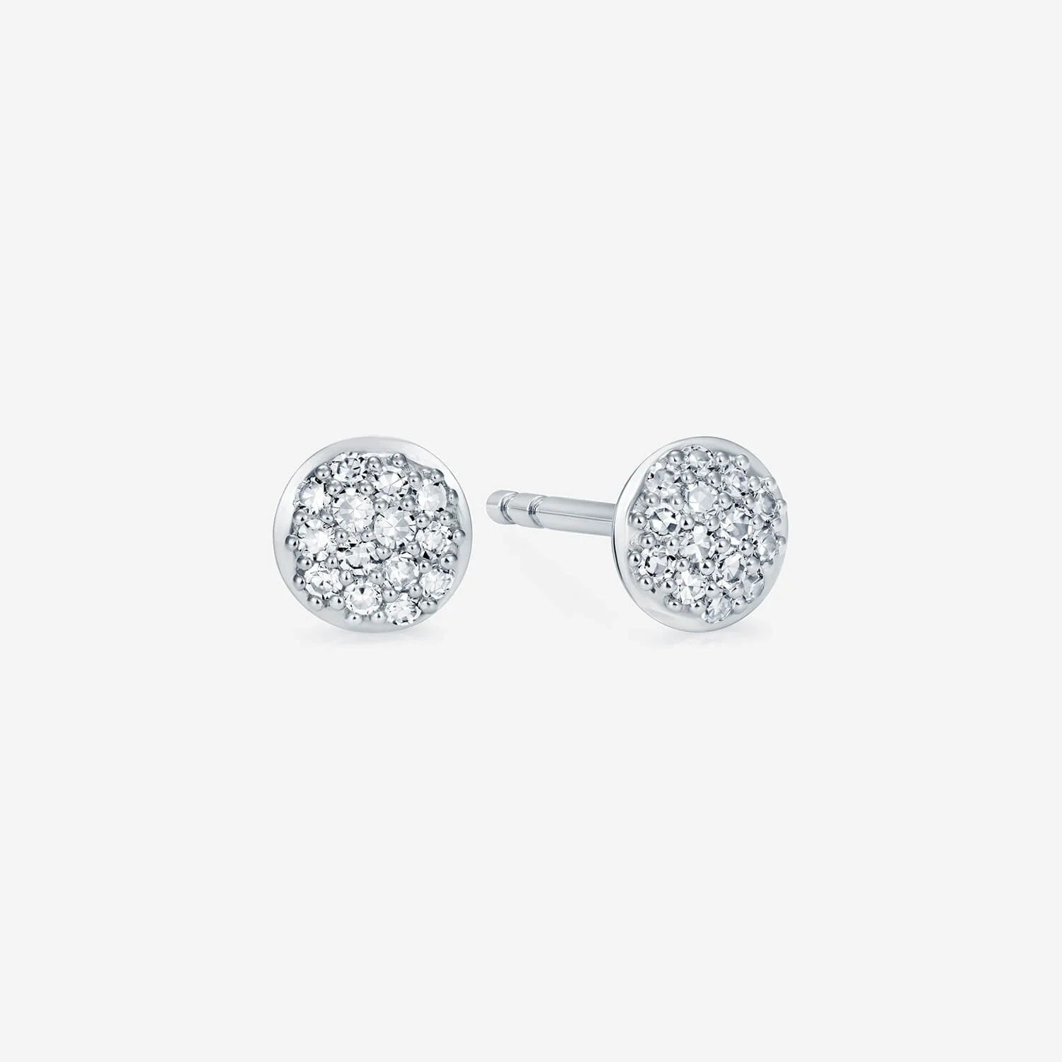 886 Pavé Stud Earrings in 18ct White Gold