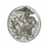 Samurai Warriors Silver 5 oz (ounce) coin