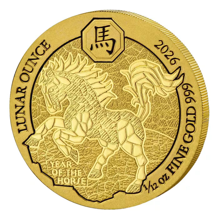 Rwanda Lunar Horse Gold 1/12 oz (ounce)