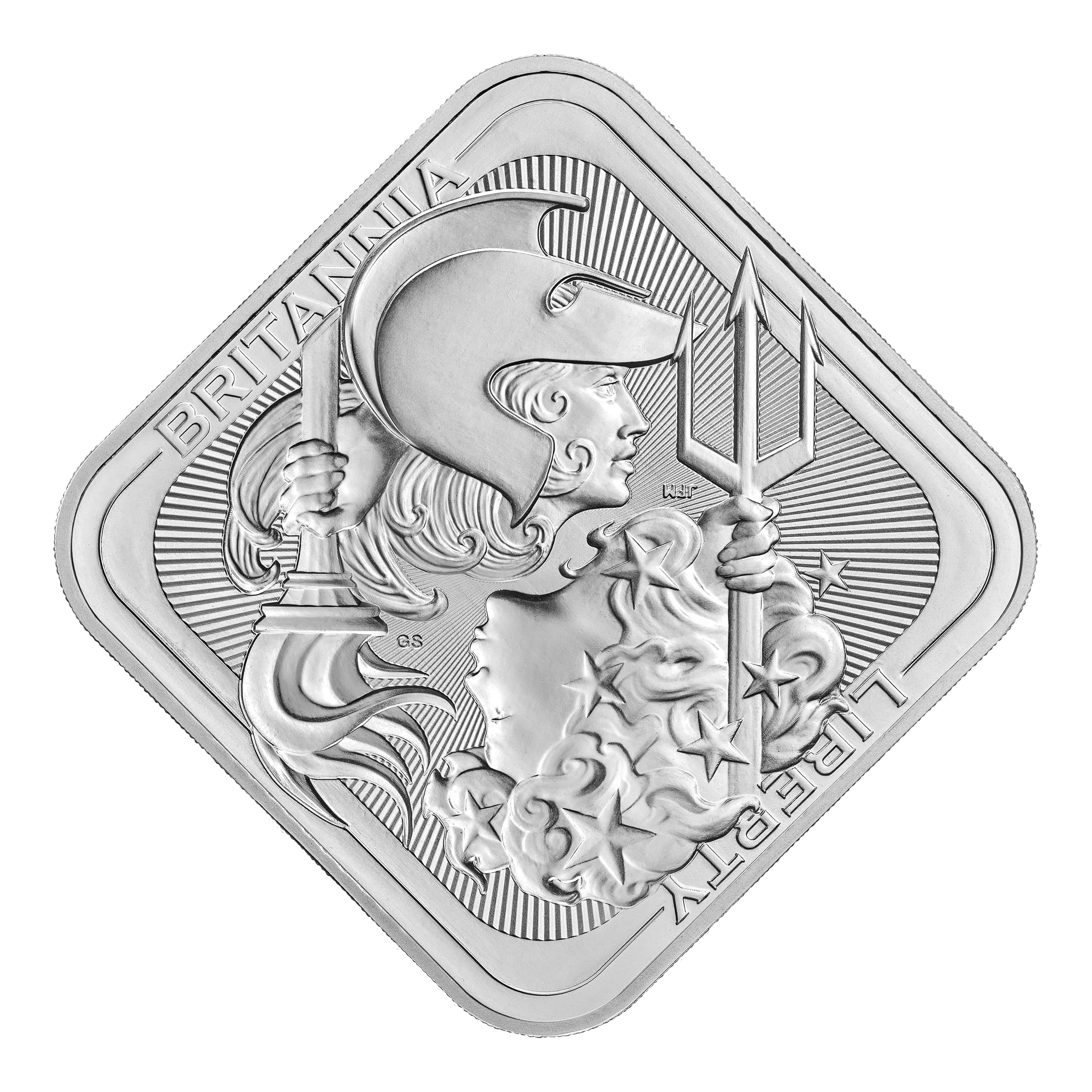 Great Britain Britannia and Liberty Silver 10 oz (ounce) Bar