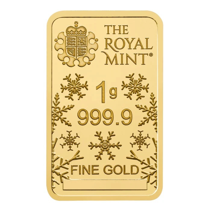 Great Britain Royal Mint Merry Christmas Gold 1 gram Bar