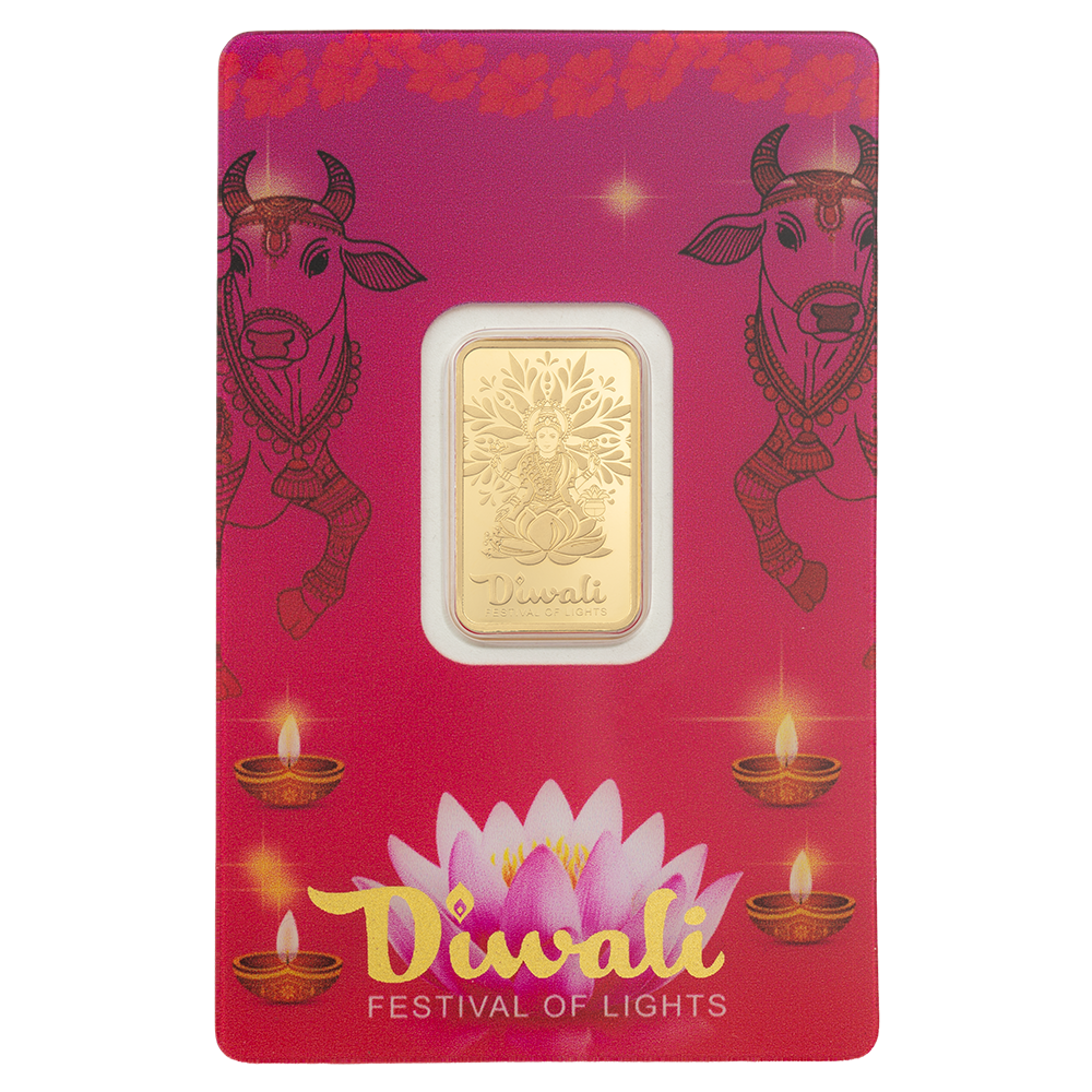 PAMP Suisse Diwali Lakshmi and Sacred Cow Gold 5 gram Bar