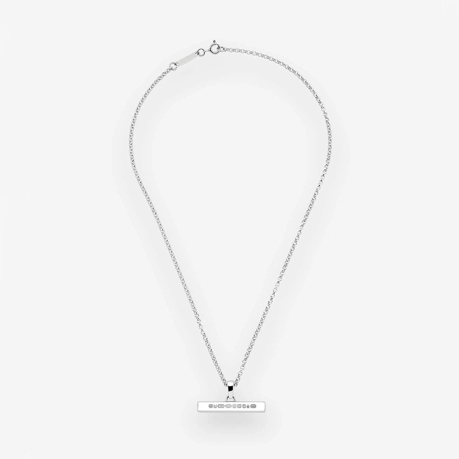 886 T-Bar Pendant with Chain in Sterling Silver