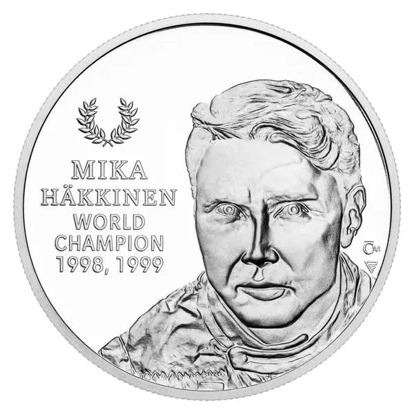 Motorsport Legends Mika Hakkinen Proof Silver 1 oz (ounce) coin The Czech Mint