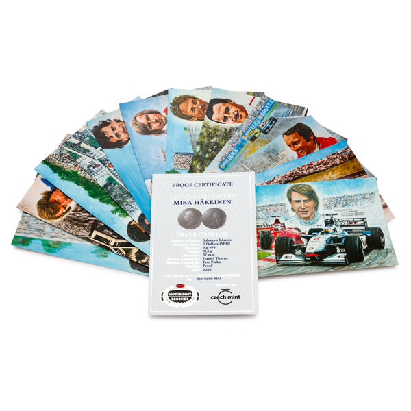 Motorsport Legends Mika Hakkinen Proof Silver 1 oz (ounce) coin