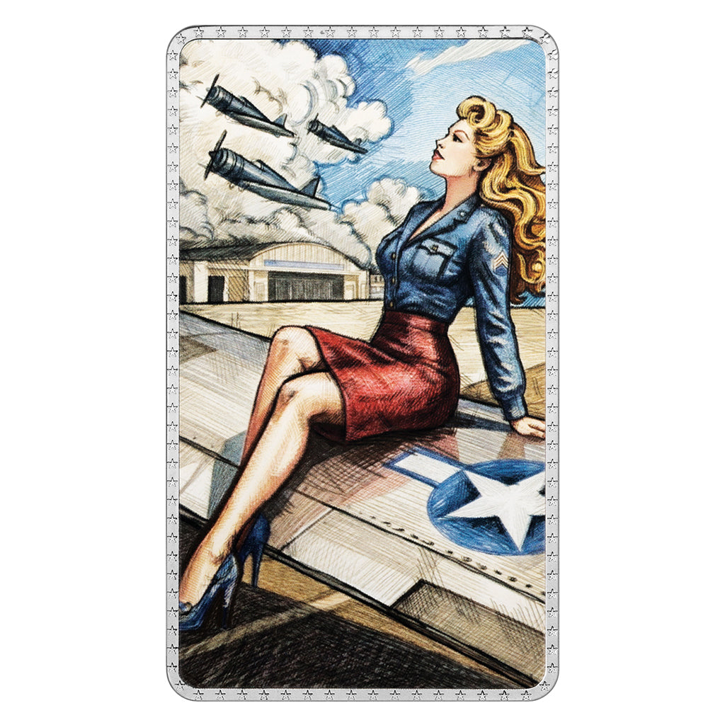 World War II Pin-Up Girls I Stand Silver 2 oz (ounce) bar ABConcept Gold Store AE