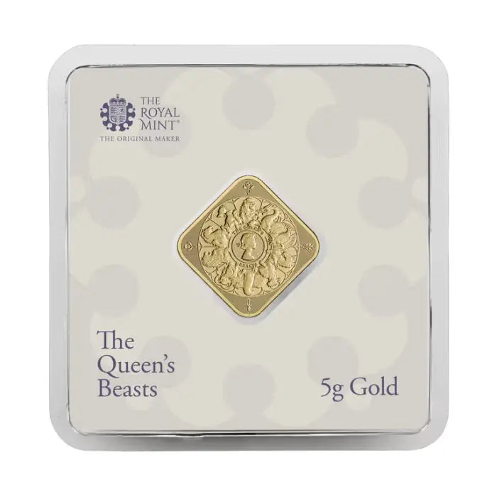 Great Britain Queen's Beasts Completer 2025 Gold 5 gram Bar The Royal Mint