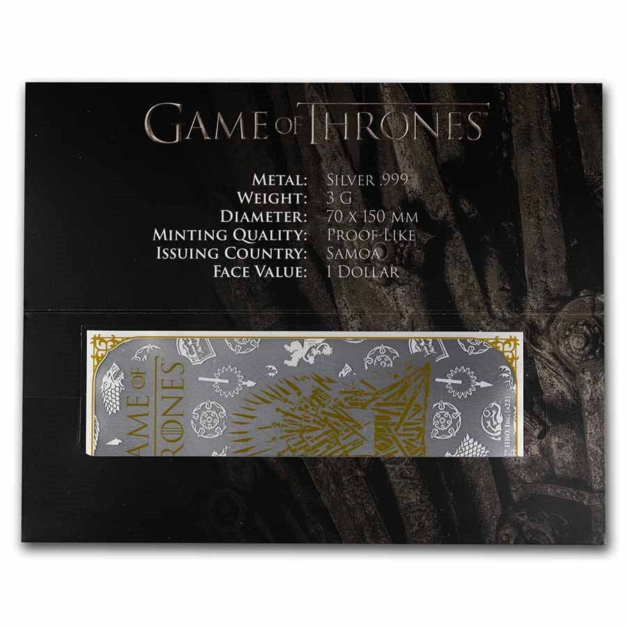 Game of Thrones Silver 3 gram