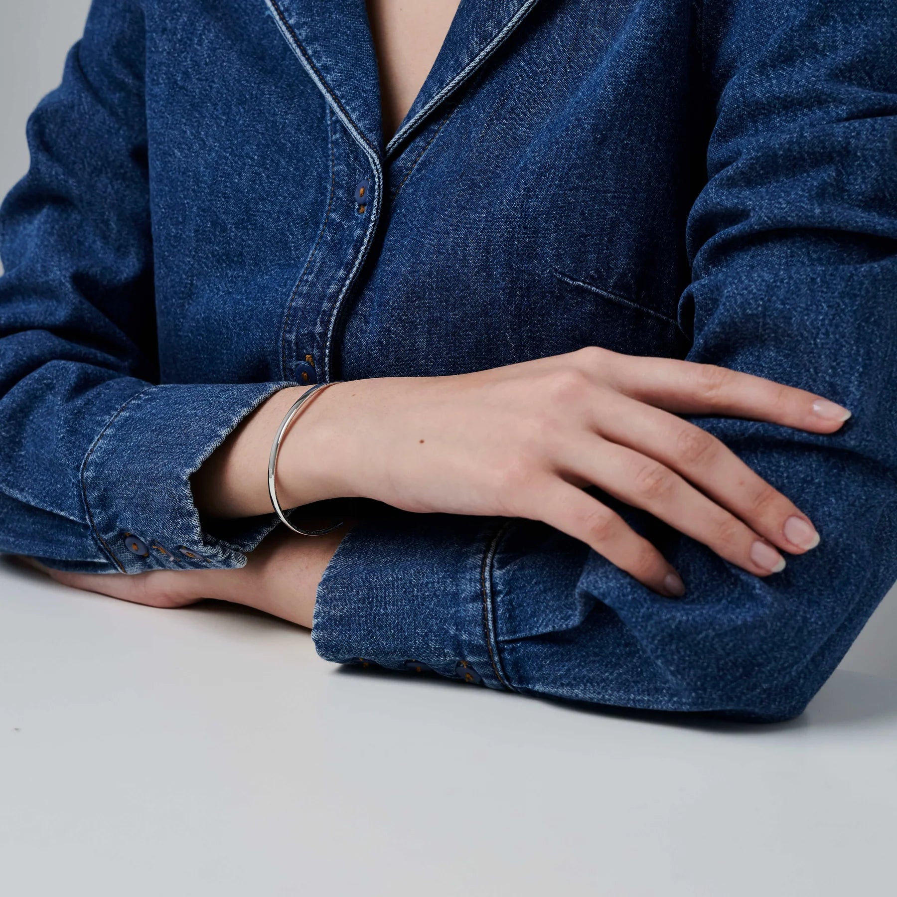 886 Fine Poem Cuff Bracelet in Sterling Silver