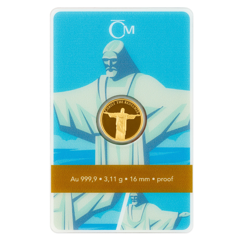 Seven Wonders of the World: Christ the Redeemer proof Gold 1/10 oz (ounce) Bar